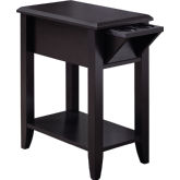 24"H Accent Table in Cappuccino with Glass Holder